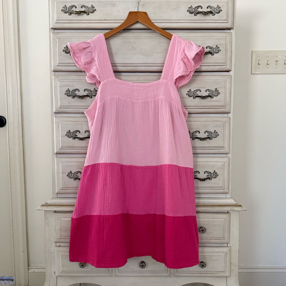 Vici Pink Tiered Mini Dress
